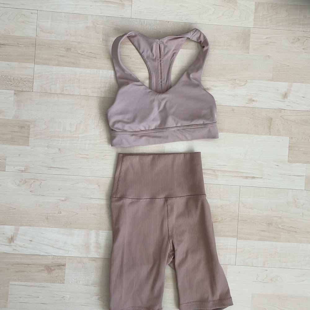 Aerie workout bra & biker short
